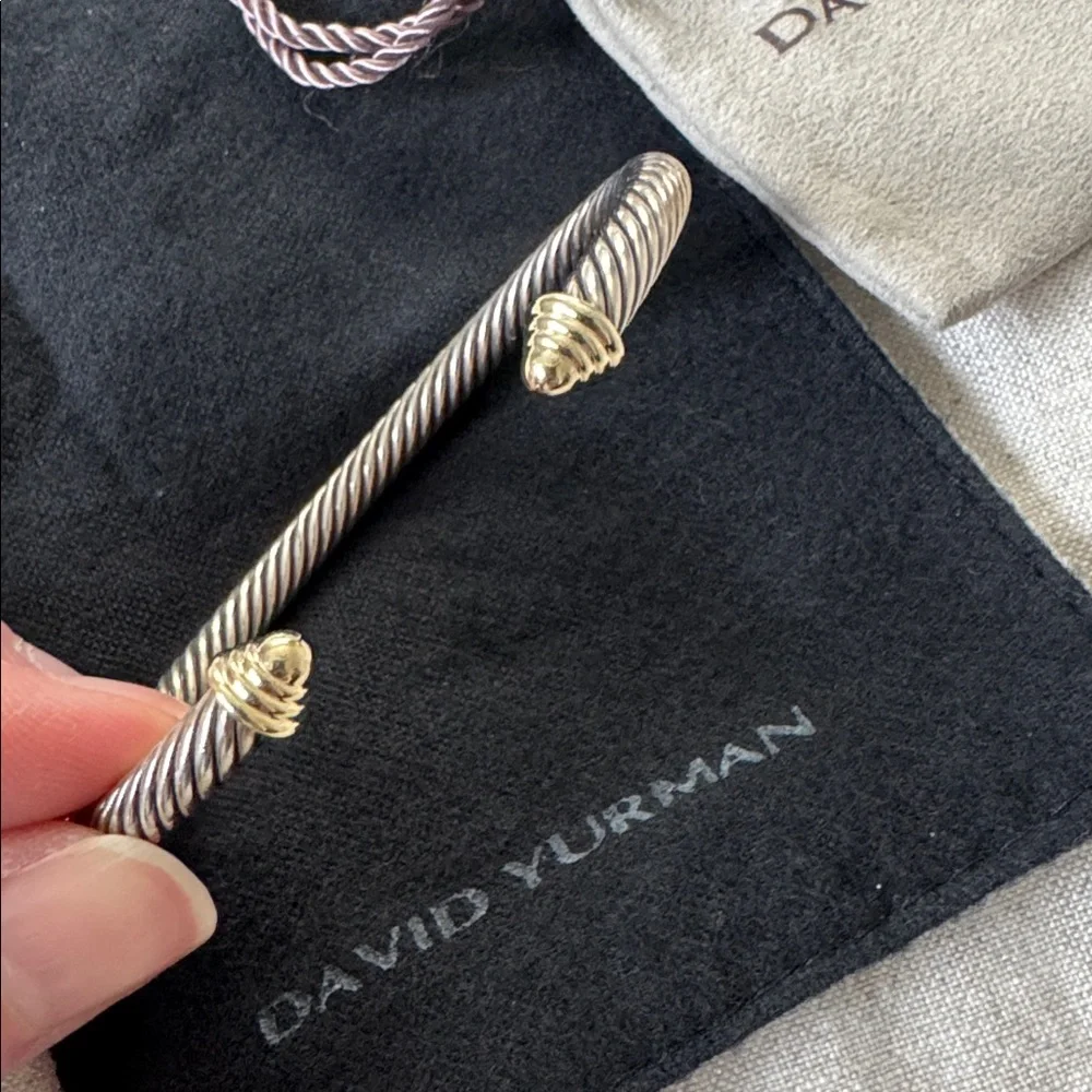 David Yurman Women’s Twisted Silver and 14k Gold Cuff - Picture 2 of 5
